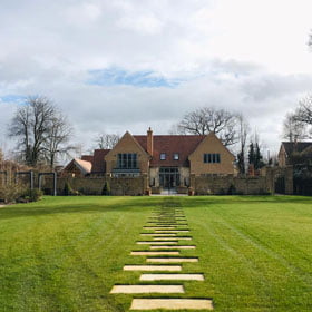 Lawn With Pathway To House